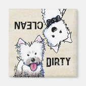 KiniArt Westie Clean Dirty Dishwasher magnet (Voorkant)