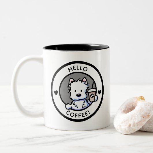 KiniArt Westie Coffee Mok (Met donut)