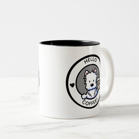 KiniArt Westie Coffee Mok (Voorkant rechts)