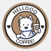 KiniArt Westie Coffee Stickers (Voorkant)