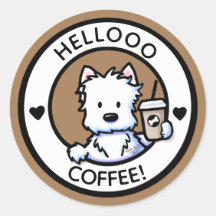 KiniArt Westie Coffee Stickers