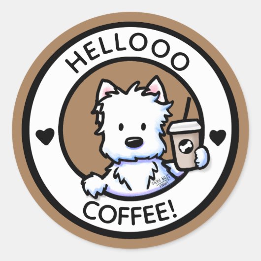 KiniArt Westie Coffee Stickers (Voorkant)