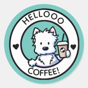 KiniArt Westie Coffee Stickers