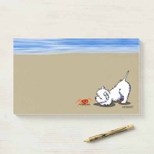 KiniArt Westie Crab Post-it® Notes (Op bureau)