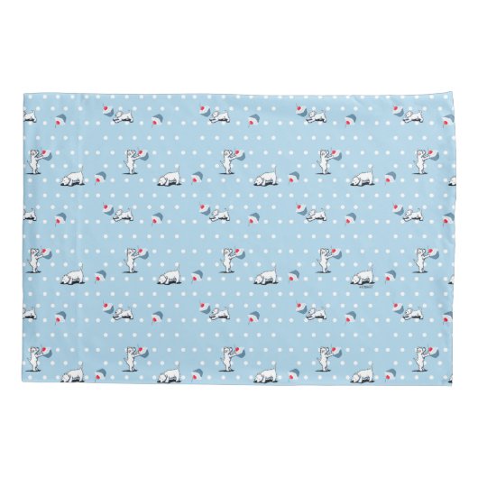 KiniArt Westie Cupcake Blue Pillow Hoesje Kussensloop (Achterkant)