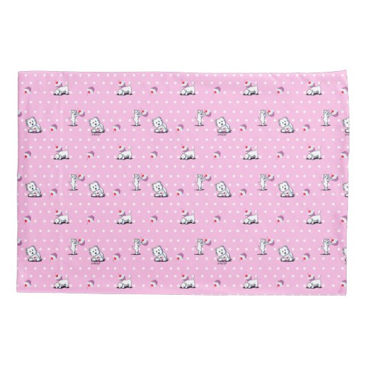 KiniArt Westie Cupcake Roze Pillow Hoesje Kussensloop (Achterkant)