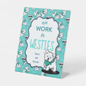 KiniArt Westie Cutieface Reclamebord Met Voetstuk (Voorkant)