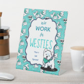 KiniArt Westie Cutieface Reclamebord Met Voetstuk (Insitu)