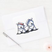 KiniArt Westie Dancing Duo Vierkante Sticker (Envelop)