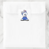 KiniArt Westie Darling in Stippen Vierkante Sticker (Tas)