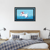 KiniArt Westie Diver Canvas Afdruk (Insitu (Slaapkamer))