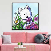 KiniArt Westie Dog Garden Helper Canvas Afdruk (Insitu (Woonkamer))