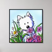 KiniArt Westie Dog Garden Helper Canvas Afdruk (Voorkant)