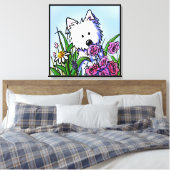 KiniArt Westie Dog Garden Helper Canvas Afdruk (Insitu (Slaapkamer))