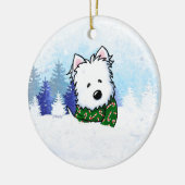 KiniArt Westie Dog Kerstmis Keramisch Ornament (Links)