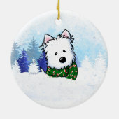 KiniArt Westie Dog Kerstmis Keramisch Ornament (Achterkant)