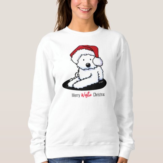 KiniArt Westie Dog Kerstmis Trui (Voorkant)