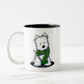 KiniArt Westie Dog Kerstmis Tweekleurige Koffiemok (Links)