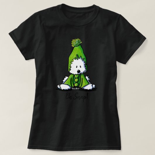 KiniArt Westie Dog Pea T-Shirt (Design voorkant)