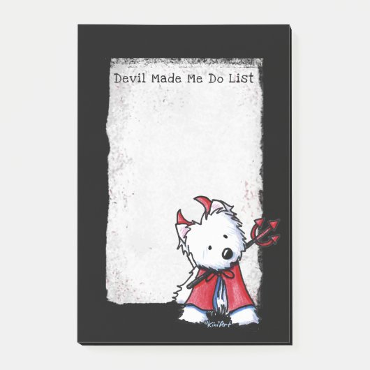 KiniArt Westie Duivel Post-It Notities Post-it® Notes (Voorkant)
