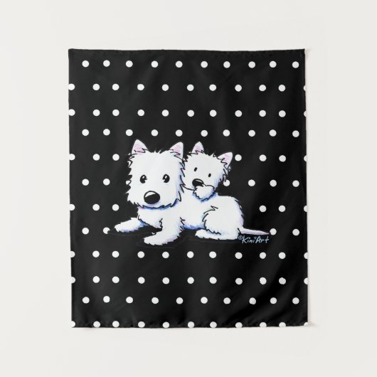 KiniArt Westie Duo Tapestry Wandkleed (Voorkant)