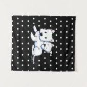 KiniArt Westie Duo Tapestry Wandkleed (Voorkant (horizontaal))