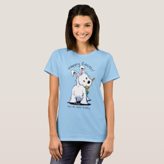 KiniArt Westie Easter Bummy T-shirt (Voorkant volledig)