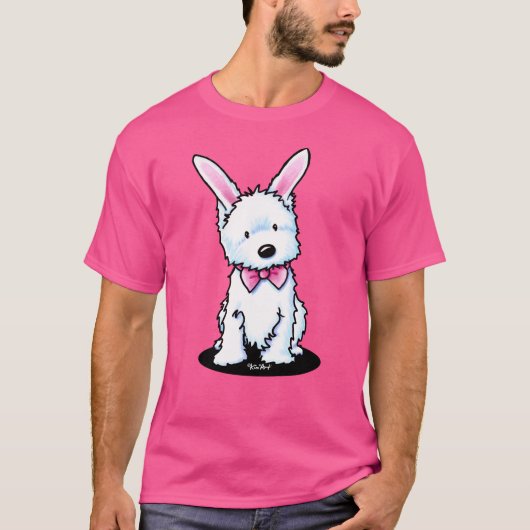 KiniArt Westie Easter Bunny T-Shirt (Voorkant)