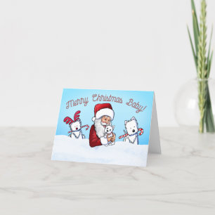 KiniArt Westie en Sinterklaas Kerstnotities Feestdagen Kaart