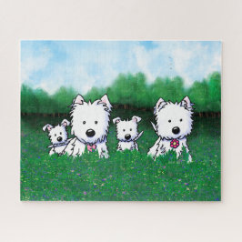 KiniArt Westie Familie Notitiekaart Legpuzzel
