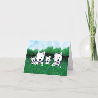 KiniArt Westie Family Note Card Bedankkaart