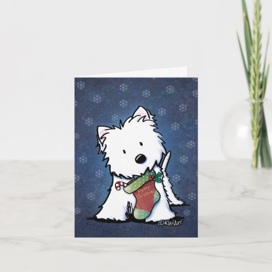 KiniArt Westie Festive kerstKaarten Feestdagen Kaart (Voorkant)