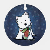 KiniArt Westie Festive kerstmetaal Ornament (Achterkant)