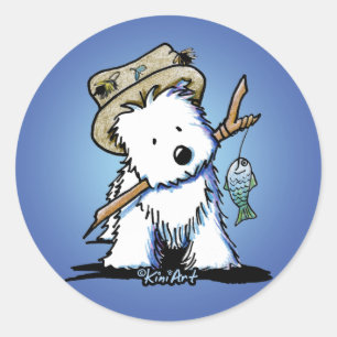 KiniArt Westie Fisher Stickers