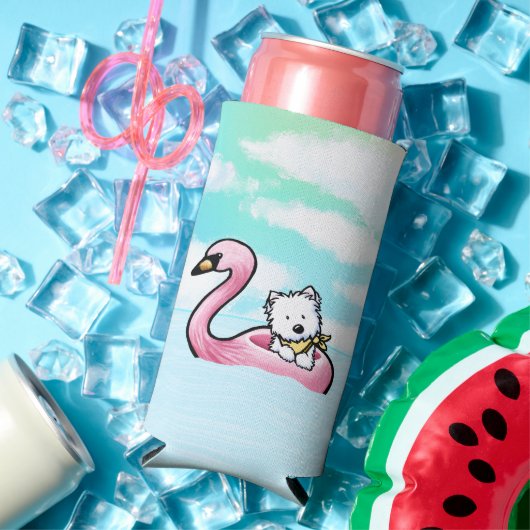 KiniArt Westie Flamingo Floaty Koeler (Insitu Zomer)