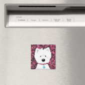 KiniArt Westie Floral Impression Magneet (Insitu (Vaatwasser))