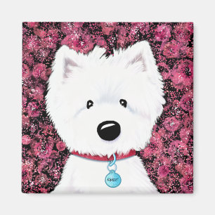 KiniArt Westie Floral Impression Magneet
