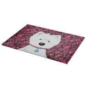 KiniArt Westie Floral Impression Snijplank (Hoek)