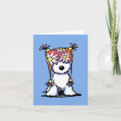 KiniArt Westie Floral Pet Note Card Bedankkaart (Voorkant)