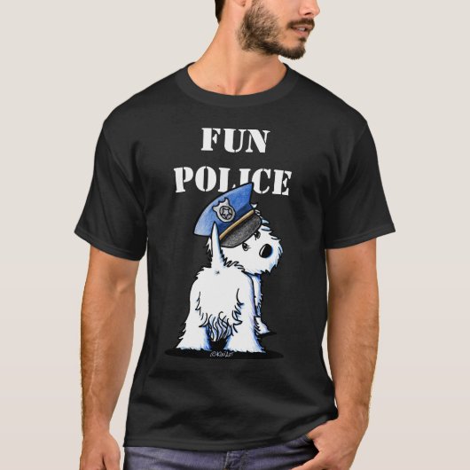 KiniArt Westie FUN POLICE T-shirt (Voorkant)