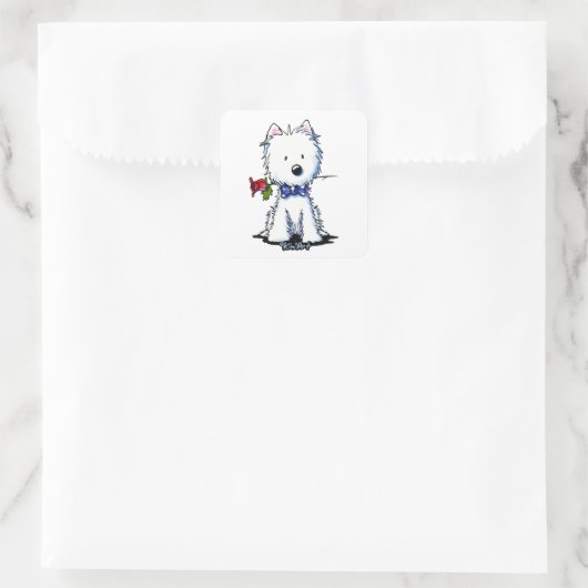 KiniArt Westie Gent Vierkante Sticker (Tas)