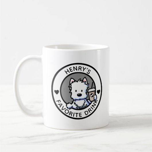 KiniArt Westie gepersonaliseerde mok (Links)