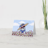 KiniArt Westie Girl Floral Note Card Bedankkaart (Voorkant)