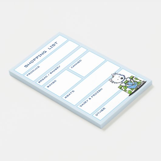KiniArt Westie Grocery Winkellijst Post-it® Notes (Schuin)