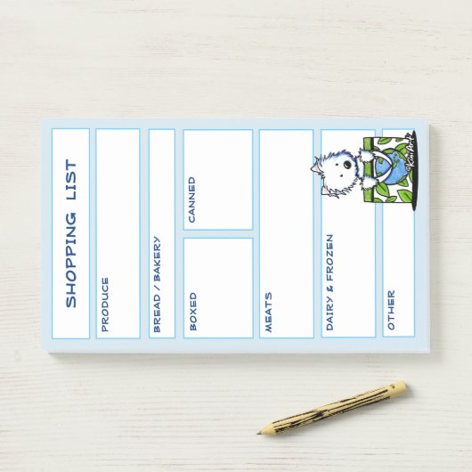 KiniArt Westie Grocery Winkellijst Post-it® Notes (Op bureau)