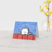 KiniArt Westie Groet Kaart (Gele Bloem)