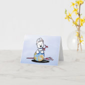 KiniArt Westie Groet Kaart (Gele Bloem)