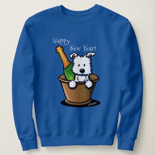 KiniArt Westie Happy Nieuwjaar Trui (Design voorkant)
