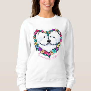 KiniArt Westie Hart Bloom Trui