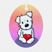 KiniArt Westie Hart Keramische Versiering Metalen Ornament (Voorkant)